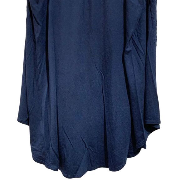 AKEMI + KIN Embroidered Crochet Lace Racerback Navy Blue Hi/Lo Tank Top Size S - Picture 7 of 12